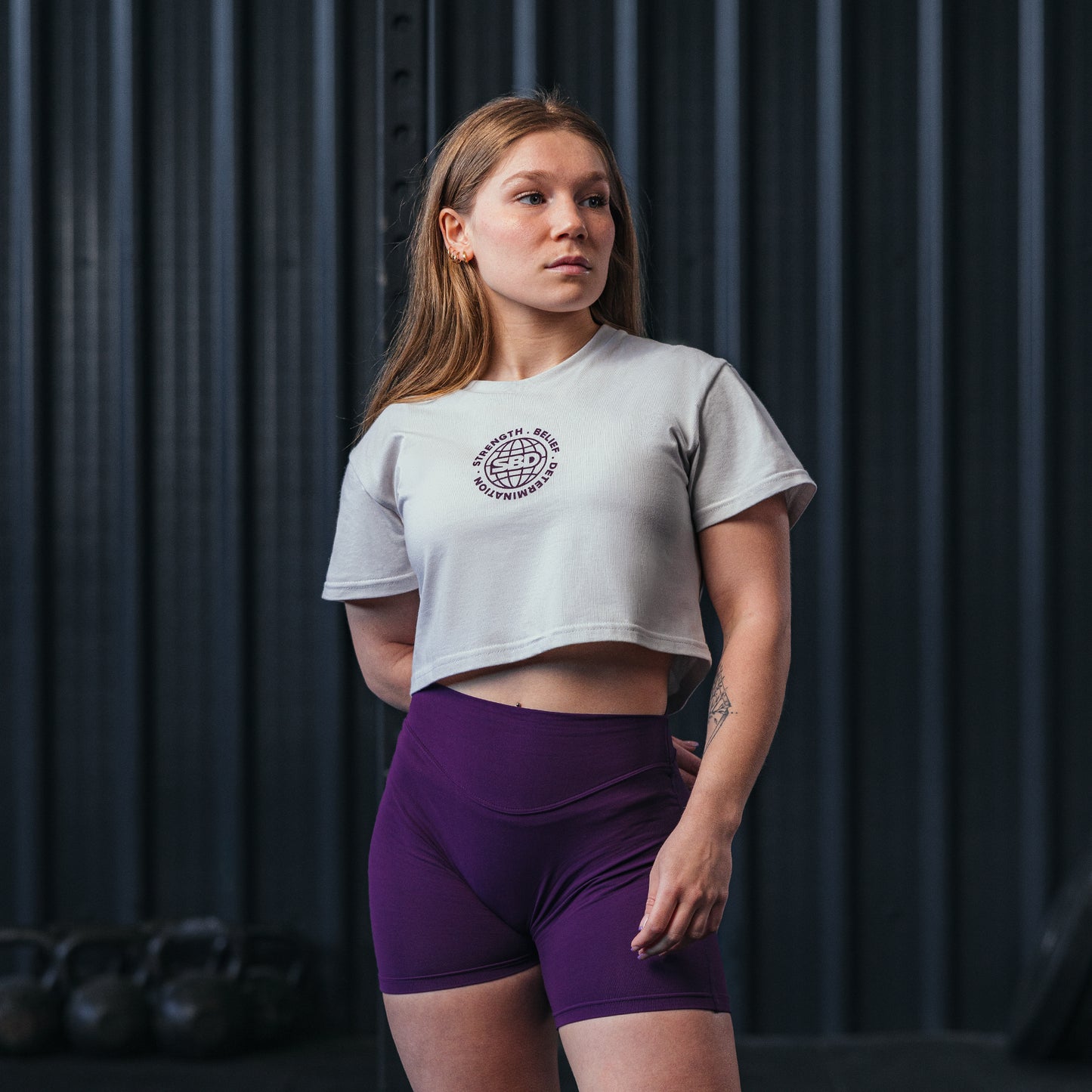 Къса тениска Crop Top SBD Aspire - Off White